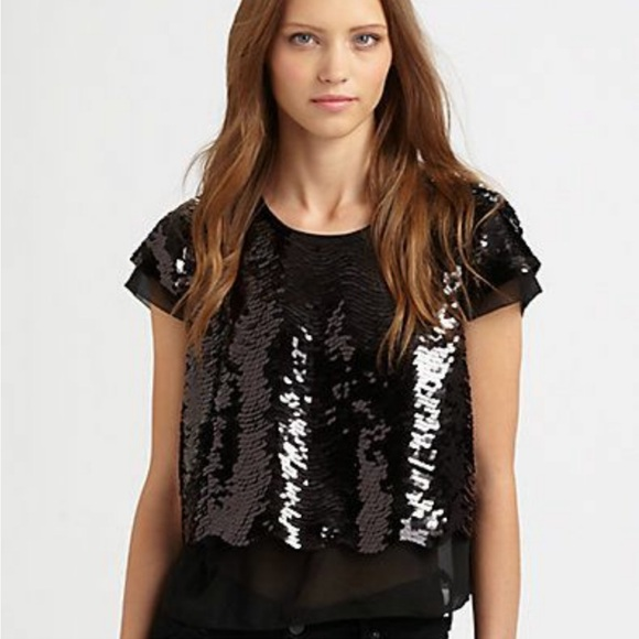 BCBG MaxAzria Joanna Sequin Top I Size Small I EUC - Picture 1 of 3